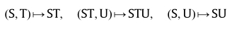 (S,T)->ST etc.